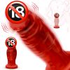 Monster Dildo G Spot Vibrator, 2.9in Thick Silicone Suction Dildo 8 Vibration Modes, Fantasy Huge Dildo for Women