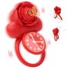 Vibrating Cock Ring with Rose Clitoral Stimulator, 10 Sucking Modes Couple Pleasure Penis Vibrator Sex Toys for Men