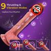Thrusting Vibrating Dildo with 9 Modes and Heating, Remote Realistic Dildos Sex Toys with Suction for Women