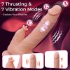 Thrusting Dildo Vibrator, Big Dildo Realistic Vibrators with 7 Thrusting Vibrating Heating Licking Modes, Silicone Dildos for Couple Women