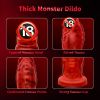 Monster Dildo G Spot Vibrator, 2.9in Thick Silicone Suction Dildo 8 Vibration Modes, Fantasy Huge Dildo for Women
