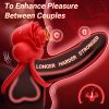 Vibrating Cock Ring with Rose Clitoral Stimulator, 10 Sucking Modes Couple Pleasure Penis Vibrator Sex Toys for Men