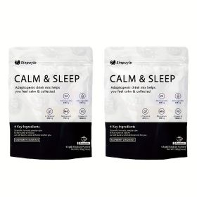 Calm & Sleep Adaptogenic Drink Mix - Raspberry Lemonade, 0 Sugars - L-Theanine, Ashwagandha & Magnesium For Relaxation & Rest, 24 Packets (Option: 2)