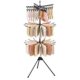 3-Tier Foldable Tripod Clothes Drying Rack With 24 Clips & 32 Rods, 70" Space Saving Laundry Dryer (Option: defaulttitle)