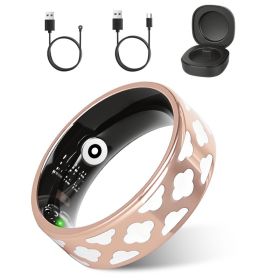 Smart Ring Health Tracker Fitness Sleep Stress HRV Tracker With Charging Case Magnetic Charging Cable For Women & Men Compatible With IOS & Andro (Option: Size 10)