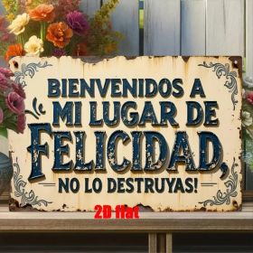 CIFbuy Welcome To My Happy Haven Do Not Ruin It Vintage Metal Sign Floral Rustic Wall Decor For Home Bar Cafe Man Cave Farmhouse Ideal Gift - Tik (Option: defaulttitle)