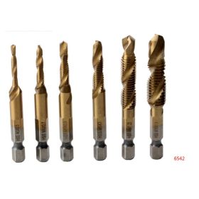 Wind Batch Hex Shank Twist Drill Bit Titanium Plated 6.35 Handle 10PC 13PC Set   High Speed Steel (Option: 6542)