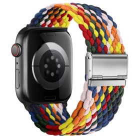 Nepfaivy Compatible With Apple Watch Band - 38mm 40mm 41mm 42mm 44mm 45mm 49mm Braided Stretchy Sport Band For Apple Watch Series SE 8 7 6 5 4 3 (Option: W13696029)