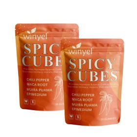 Spicy Cubes, Intimacy Gummies With Chili Pepper, Muira Puama, Maca Root, Epimedium, Helps Promote Hormone Balance, Calmness And Intimacy Wellness (Option: 2 PCS)