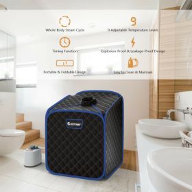 2L Portable Folding Steam Sauna Spa (Color: Black)
