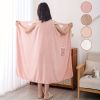 1pc Women's Shower Dress; Wearable Bath Wrap Towels For Women; Patched Pocket Bathrobe; Shower Spa Wrap For Sauna Beach Pool; Super Absorbent Bath Ski